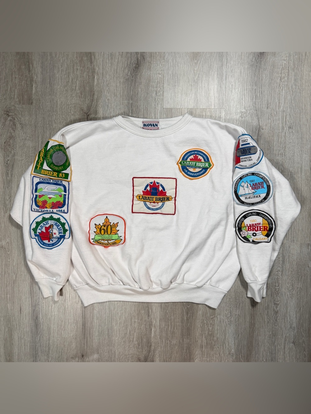 Vintage Kovan Labatt Brier Canadian Curling Championship Patch Sweatshirt Large